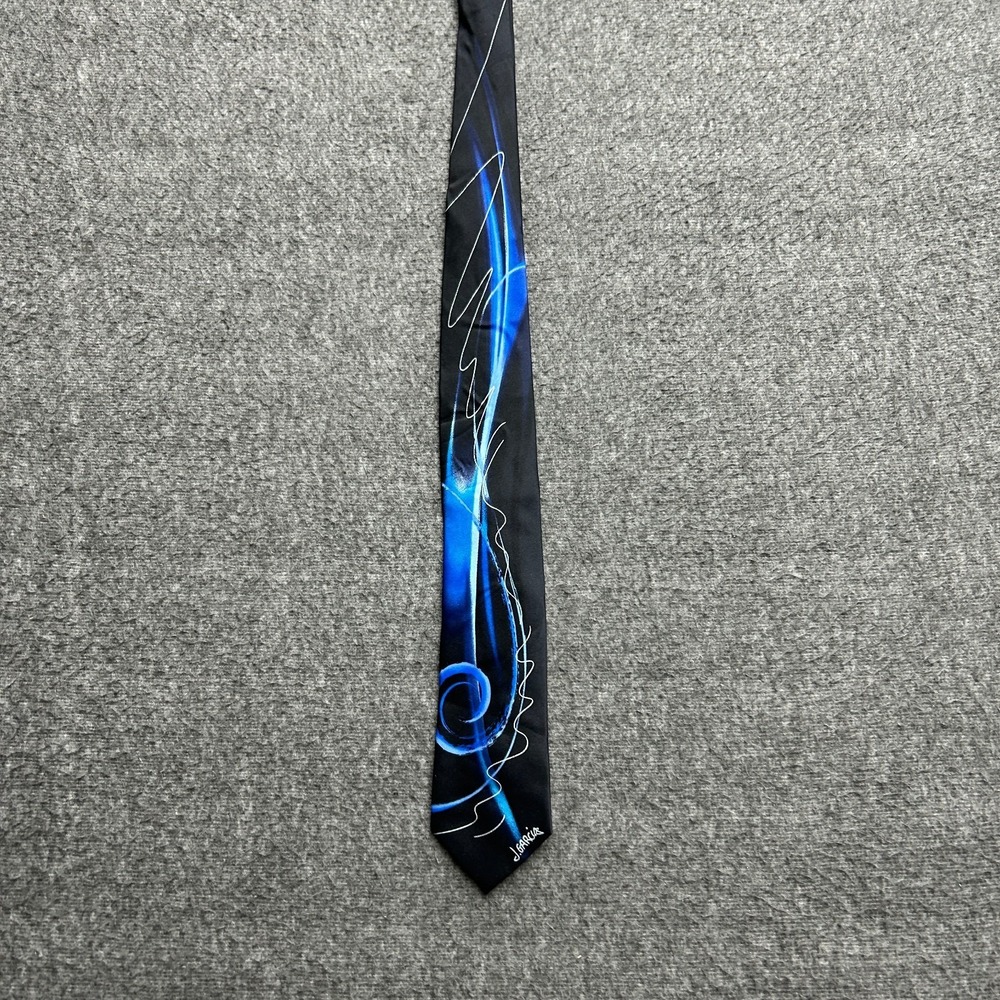 J Garcia Tie Collectors Edition Snail Garden 100% Silk Extra Long Blue Black - Picture 2 of 7